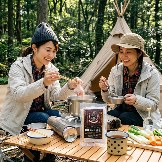 【キャンプ女子必見】アウトドアに「おだし茶寮」を持っていくべき理由と簡単釜飯レシピ♡